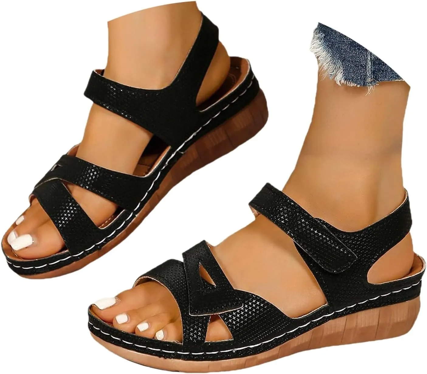 orthopedic sandals for women 2025 Trendy comfortable womens wedge sandal Summer Casual Arch support Slip on Shoes