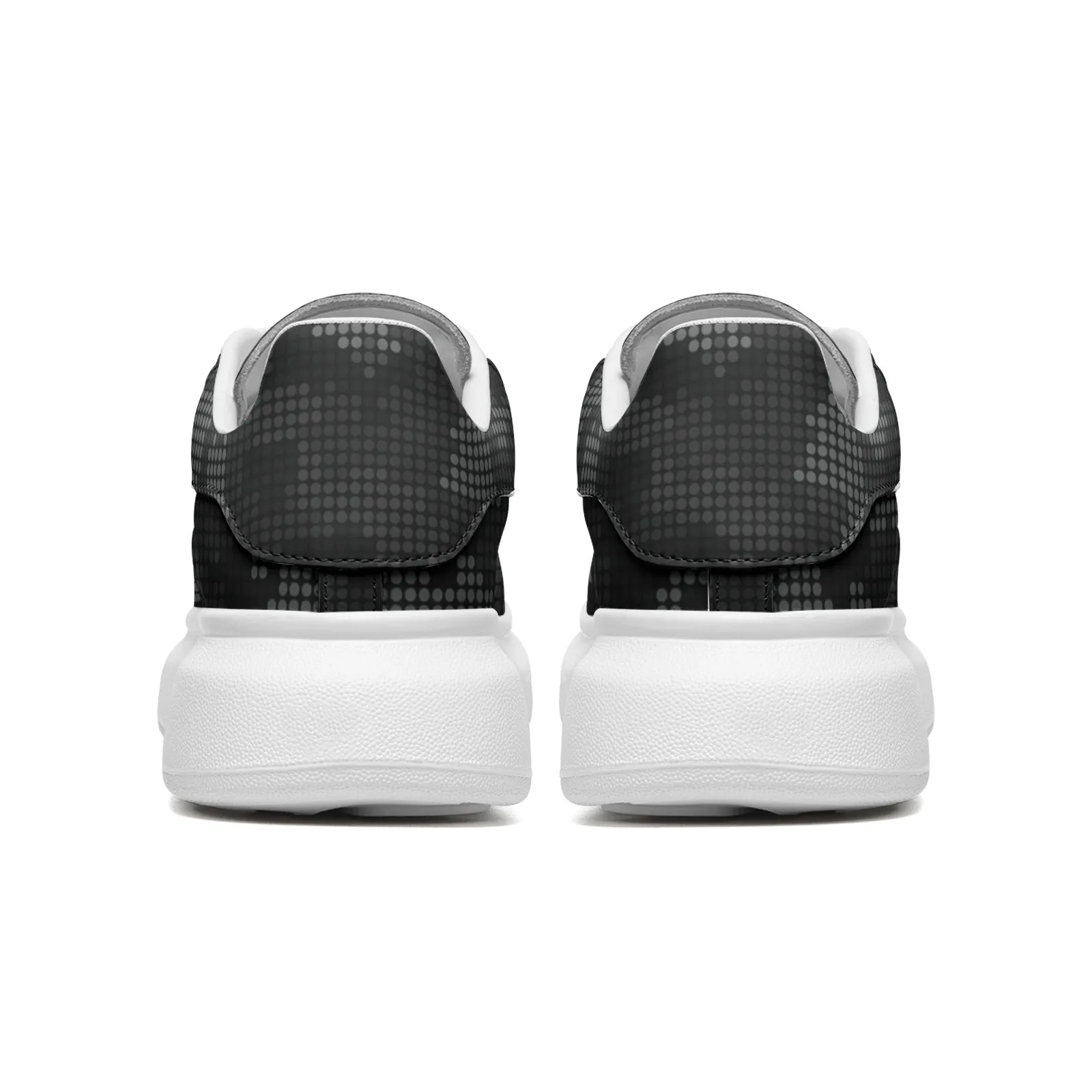 Oversized McQueen Style Sneakers | Stylish Black Pixel Camouflage