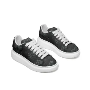 Oversized McQueen Style Sneakers | Stylish Black Pixel Camouflage