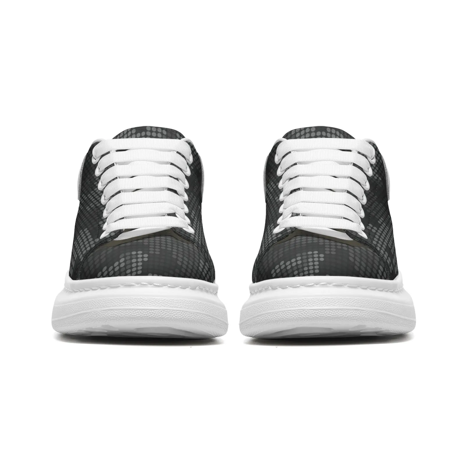 Oversized McQueen Style Sneakers | Stylish Black Pixel Camouflage