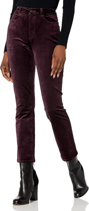 PAIGE Women's Flaunt Femme High Rise Cropped Mini Boot in Black Cherry