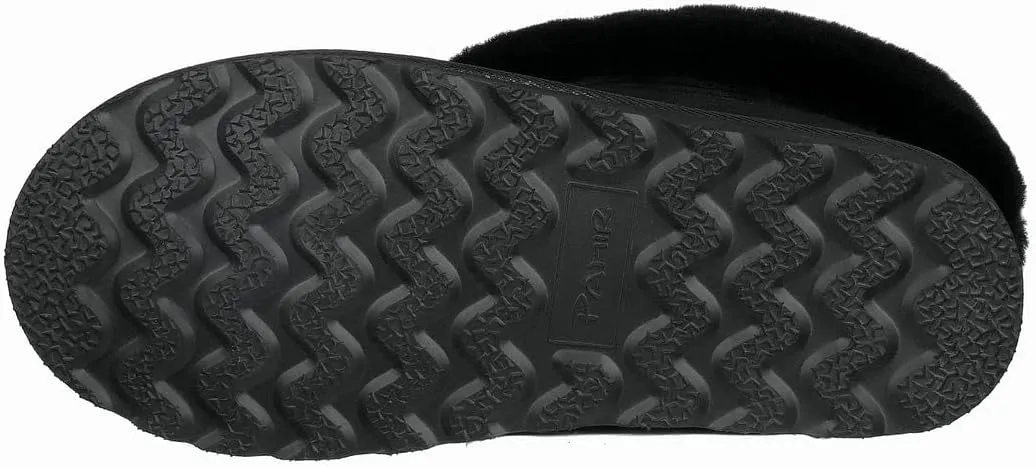 PAMIR Women's Sheepskin Boot Slippers Indoor Outdoor Ankle Booties with Memory Foam