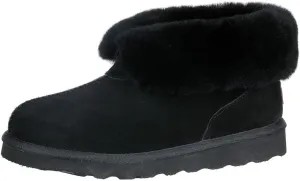 PAMIR Women's Sheepskin Boot Slippers Indoor Outdoor Ankle Booties with Memory Foam