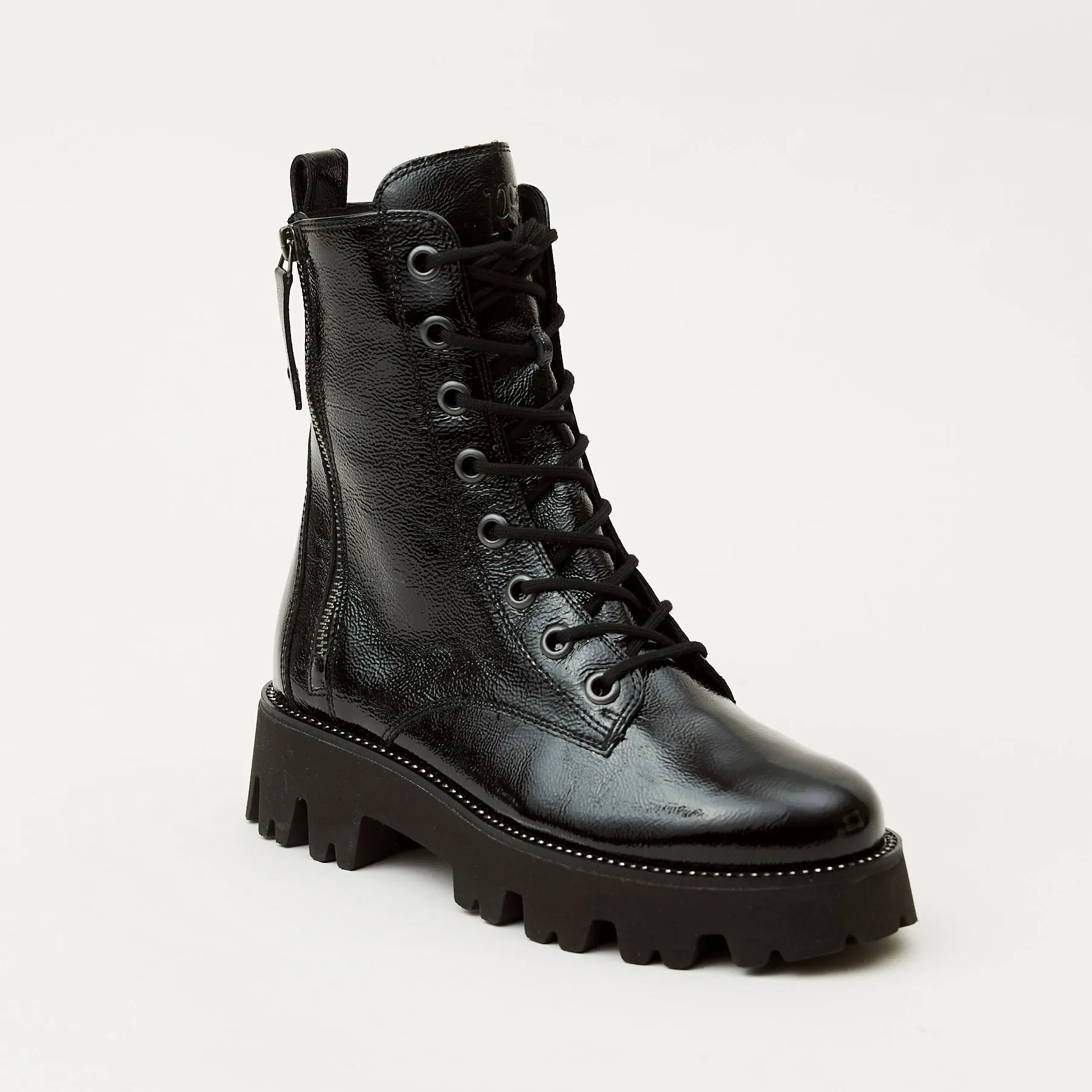 Paul Green Black Patent Leather Ankle Boots