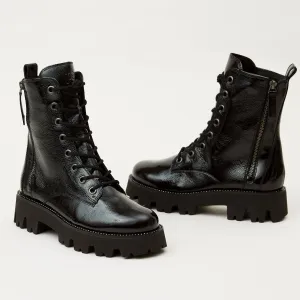 Paul Green Black Patent Leather Ankle Boots