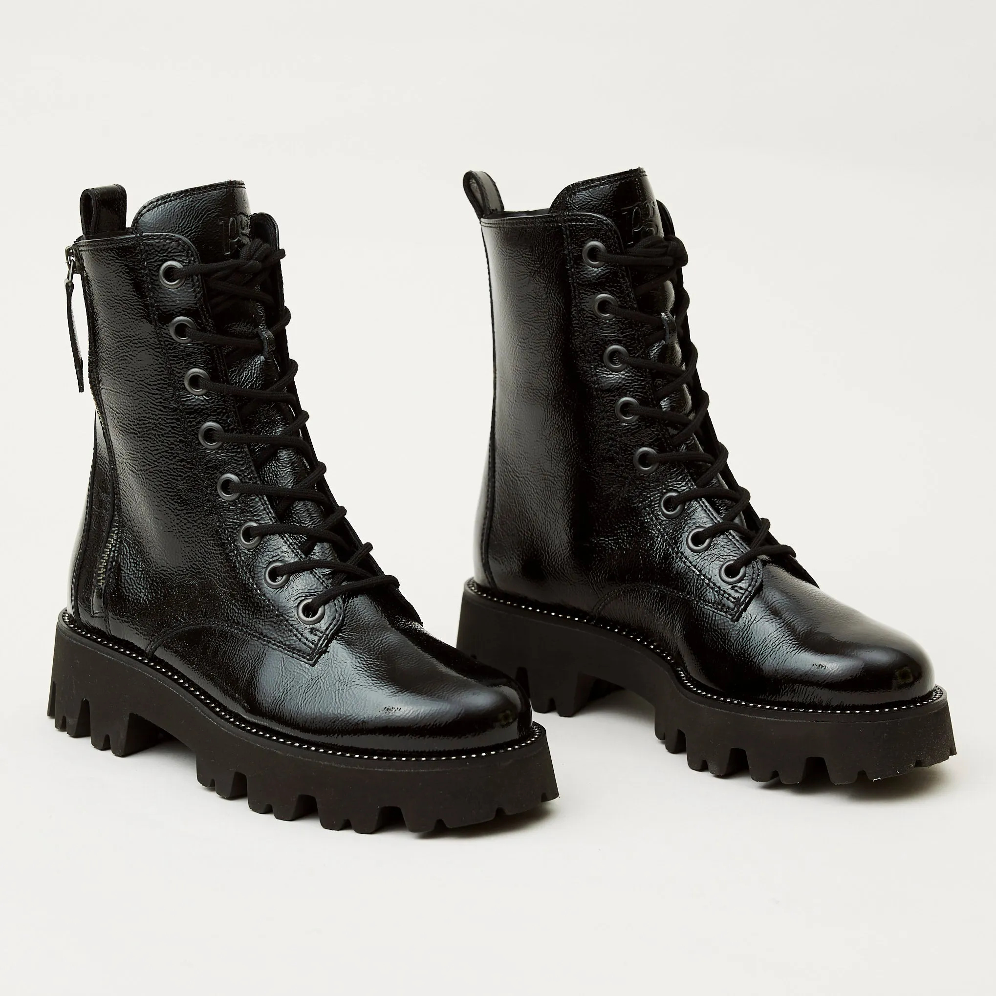 Paul Green Black Patent Leather Ankle Boots