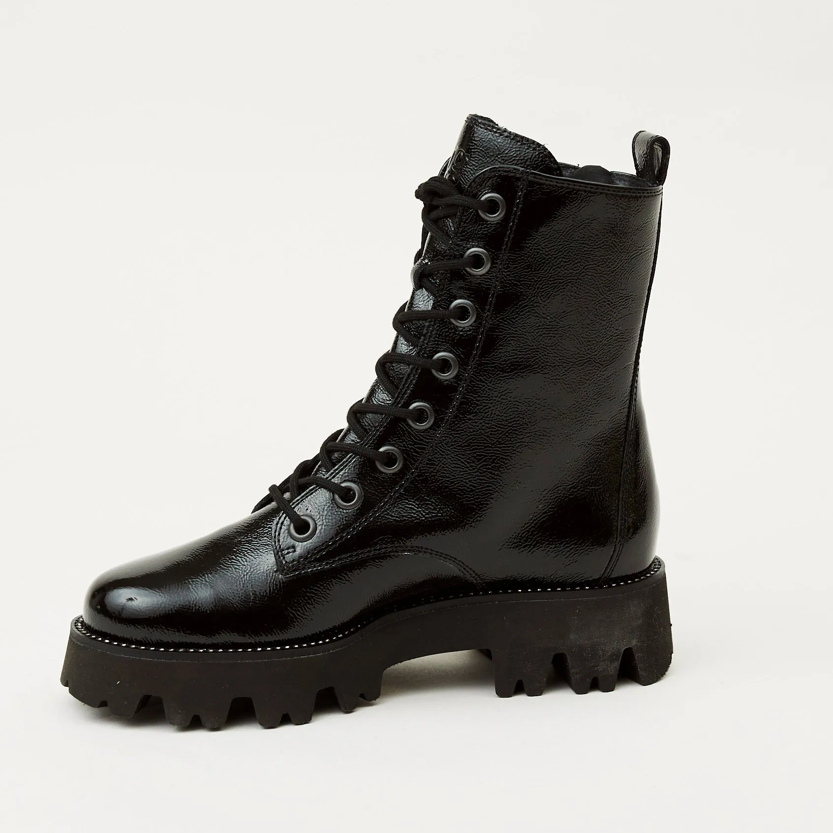 Paul Green Black Patent Leather Ankle Boots