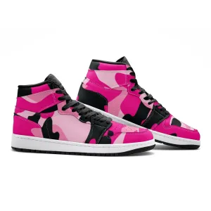 Pink Camo Sneakers AJ1 Style | Candy, Black, & Cerise Mixed Camouflage