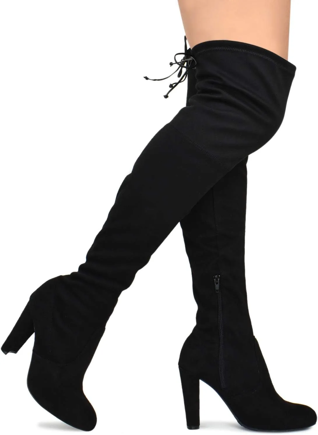 Premier Standard Women's Over The Knee Boot - Sexy Over The Knee Pullon Boot - Trendy Low Block Heel Shoe - Comfortable Boot