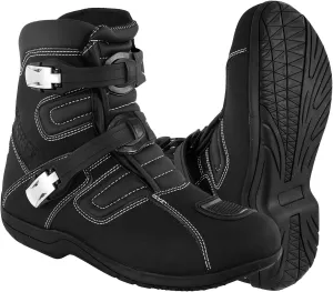 PROFIRST Mens Fashion Motorcycle/Motorbike CE Amour Boots Anti Slip Rubber Soul Crash Protection Protective Waterproof Leather Stylish short Ankle Racing Adventure Off Road Touring Sports Safety Shoes