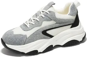 Project Cloud Chunky Platform Sneakers for Women - Comfortable Memory Foam Insole Shoes for Women Footwear - Lace-up Womens Shoes & Fashion Sneakers (Coco)