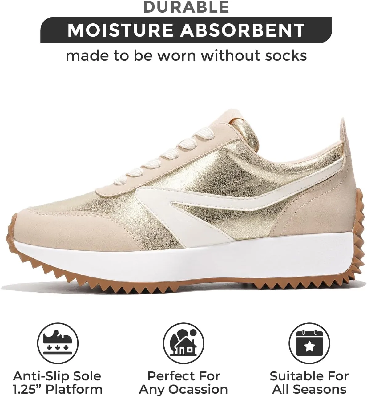 Project Cloud Womens Sneakers - Memory Foam Insole and Lightweight Spring Shoes - Non-Slip Lace Up Trendy Shoes - Fashion Sneakers for Women 2025