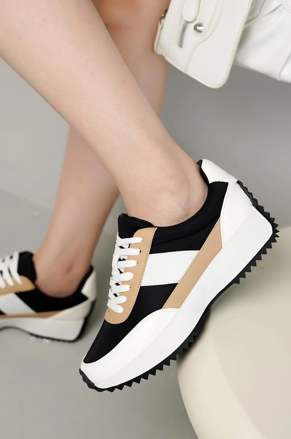 Project Cloud Womens Sneakers - Memory Foam Insole and Lightweight Spring Shoes - Non-Slip Lace Up Trendy Shoes - Fashion Sneakers for Women 2025