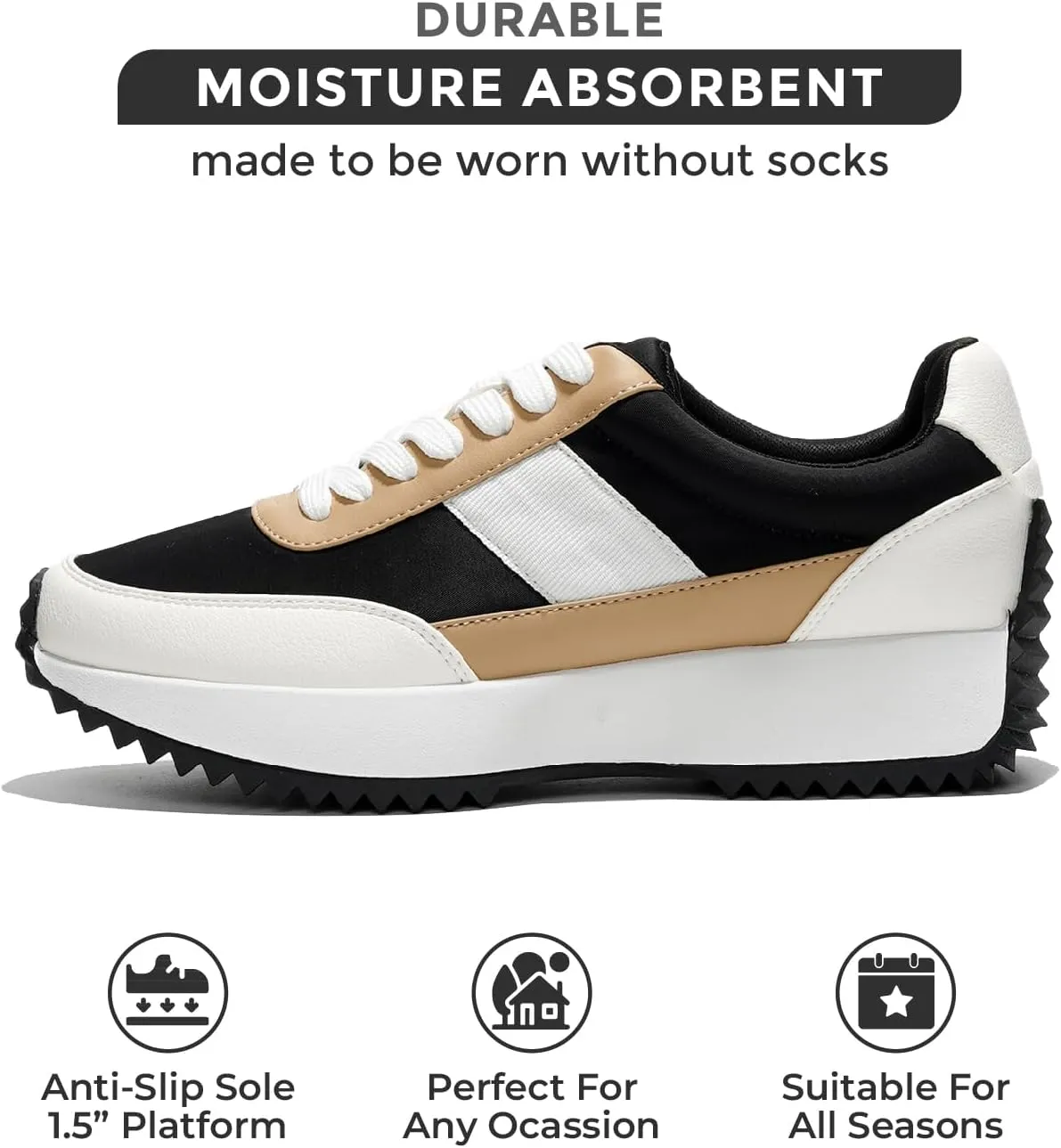 Project Cloud Womens Sneakers - Memory Foam Insole and Lightweight Spring Shoes - Non-Slip Lace Up Trendy Shoes - Fashion Sneakers for Women 2025