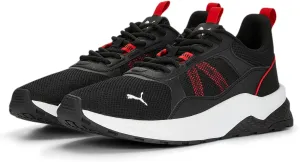 PUMA Anzarun 2.0 Unisex Lifestyle Running-Inspired Sneakers, Black-White-Red, US Big Kid 6