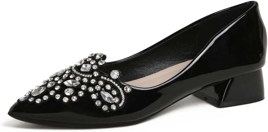 Pumps Shoes Women Rhinestone Pointed Head Pumps Comfortable Soft Memory Foam Insole Pumps Shoes for Women Comfortable Dress Shoes