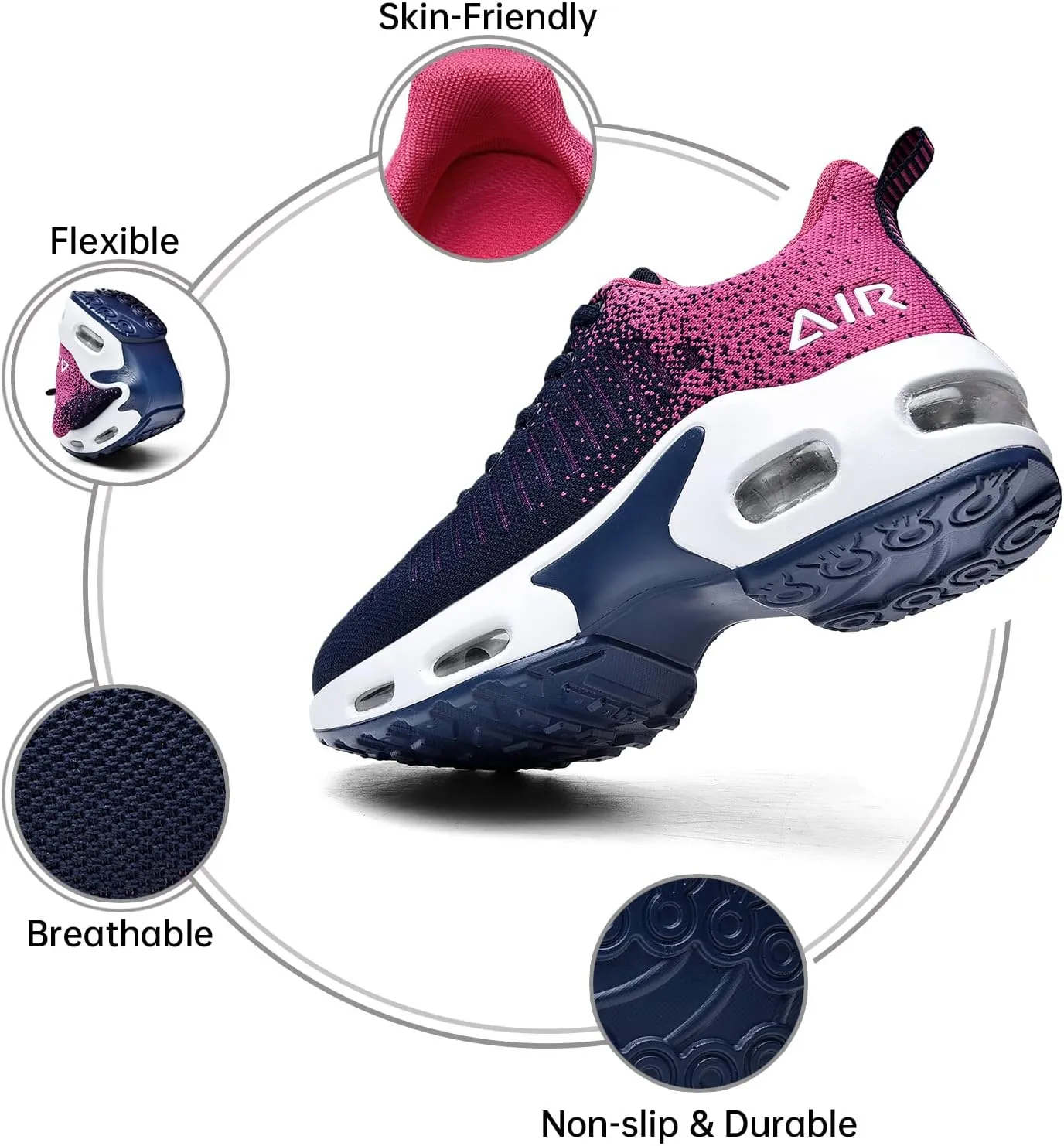 QAUPPE Womens Fashion Lightweight Air Sports Walking Sneakers Breathable Gym Jogging Running Tennis Shoes US 5.5-11 B(M)…