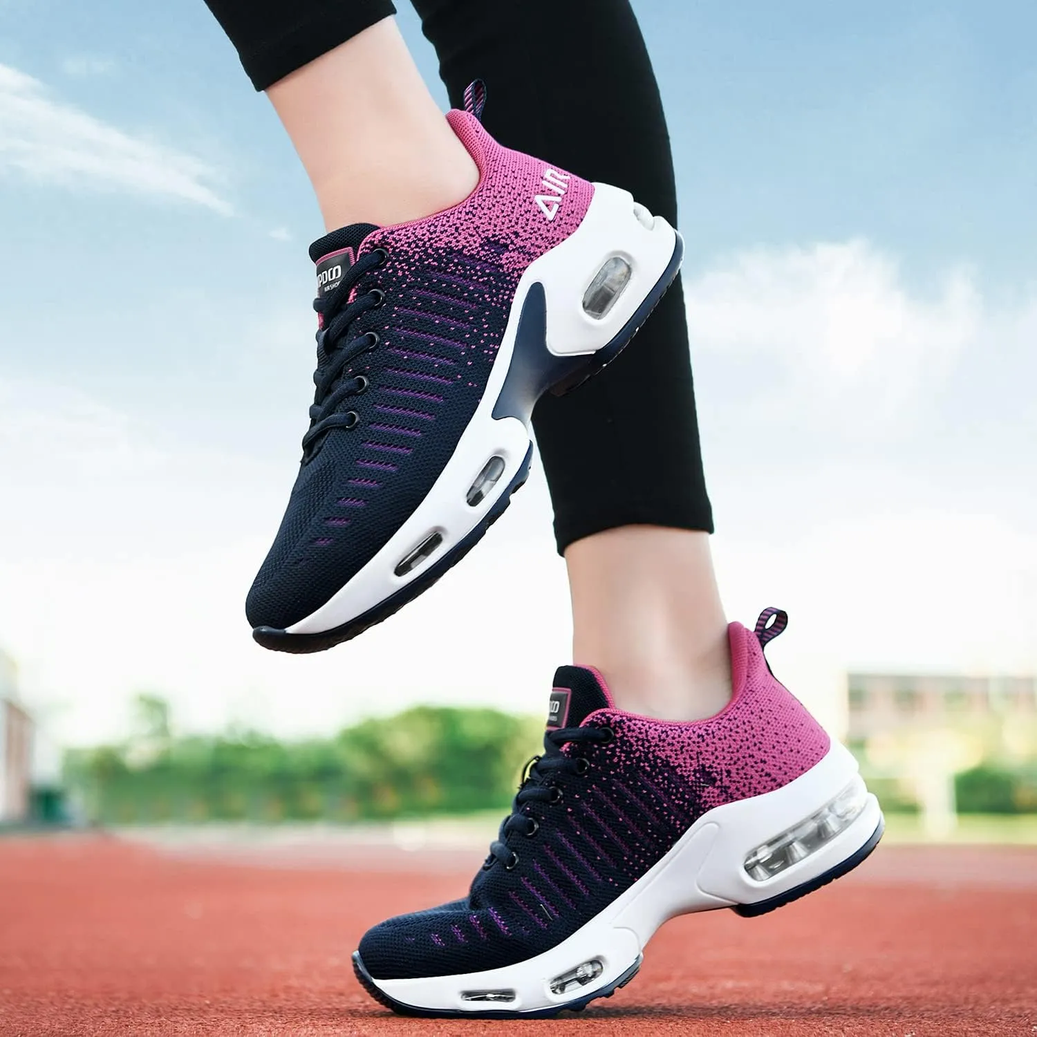 QAUPPE Womens Fashion Lightweight Air Sports Walking Sneakers Breathable Gym Jogging Running Tennis Shoes US 5.5-11 B(M)…