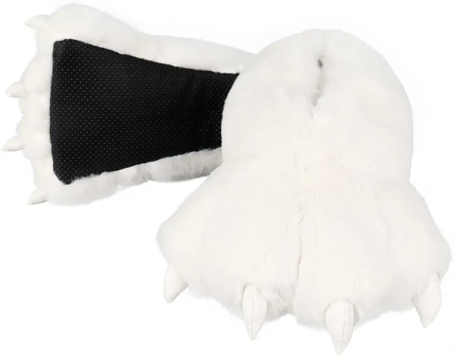QinRuan Monster Paw Slippers, Fuzzy Animal Claw Comfortable Warm Plush Bear Paw Shoes