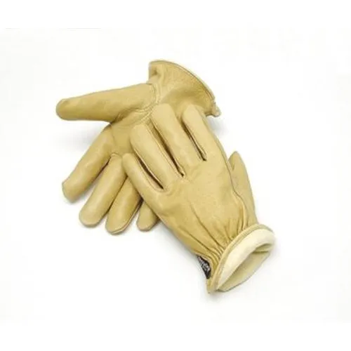 Radnor Large Tan Pigskin Thinsulate Lined Cold Weather Gloves With Keystone Thumb, Slip On Cuffs, Color Coded Hem And Shirred Elastic Wrist