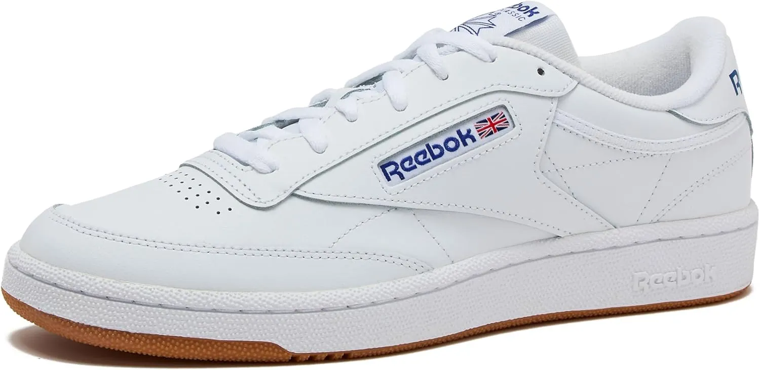 Reebok Men's Club C 85 Tennis Fashion-Sneakers, White/Royal-Gum, 11