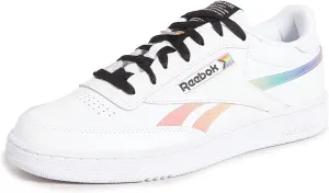 Reebok Men's Club C Revenge Pride Sneakers, White/White/Black, 13 Medium US