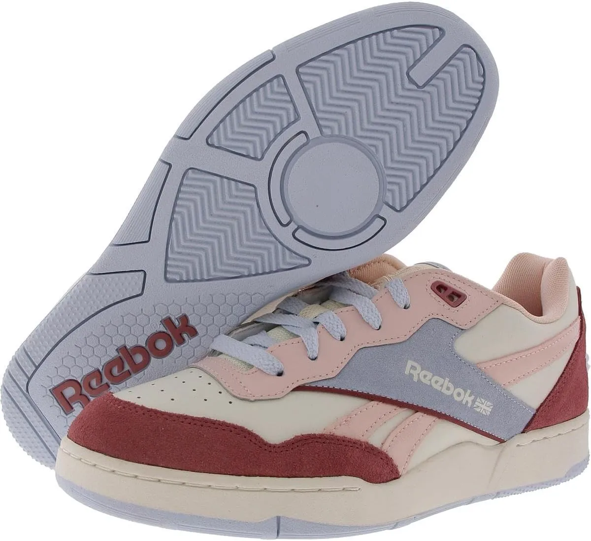 Reebok Womens BB 4000 II Mixed Media Leather Casual and Fashion Sneakers