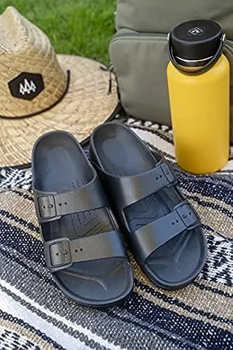 RocSoc Tecs Two Strap PVC Summer Sandals For Men, Blister Resistant, Eco Friendly, UV Protected Open Toe Versatile Grippy Sandal