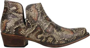 ROPER Womens Ava Embroidered Snip Toe Casual Boots Ankle Low Heel 1-2" - Brown