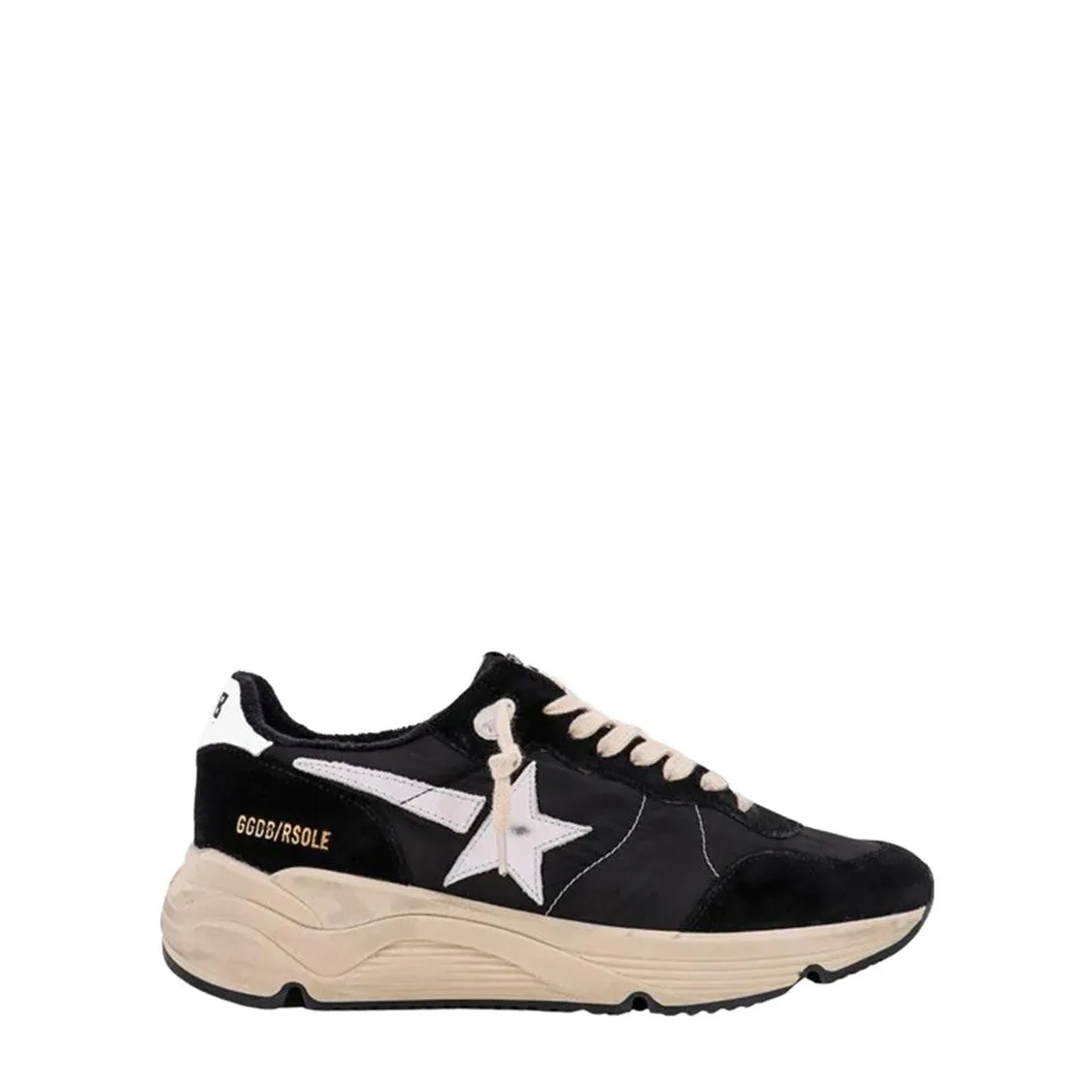 Running Leather Star Sneakers With Contrasting White Detail
