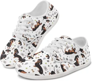 Running Shoes for Women Trendy Barefoot Slip On Workout Shoes Minimalist Design - Dachshund Dog Paw Bone Print
