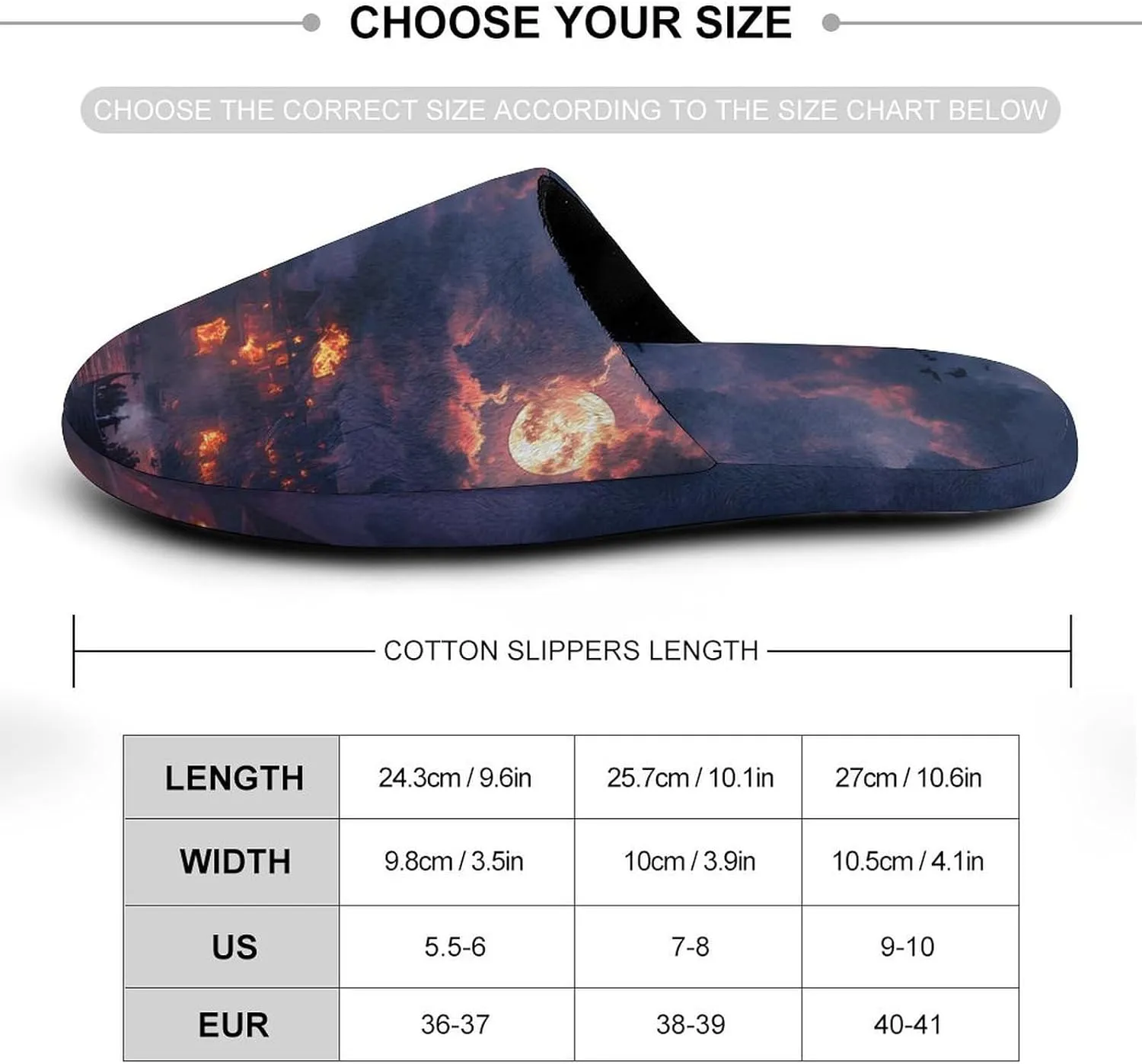 Sailing Ship Moon Burning Village Comfortable Slippers for Women Warm Cozy House Slipper Slip on Fuzzy Shoes
