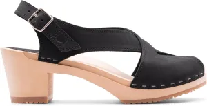 Sandgrens Handmade Swedish Wood Clogs for Women, High Heel Sandal | Morocco