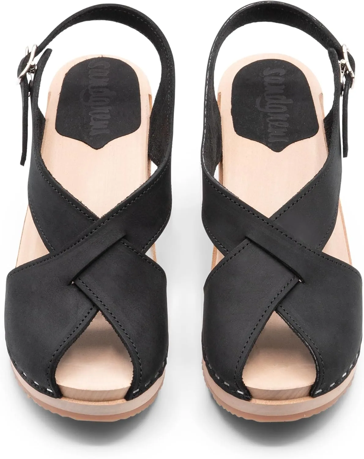 Sandgrens Handmade Swedish Wood Clogs for Women, High Heel Sandal | Morocco