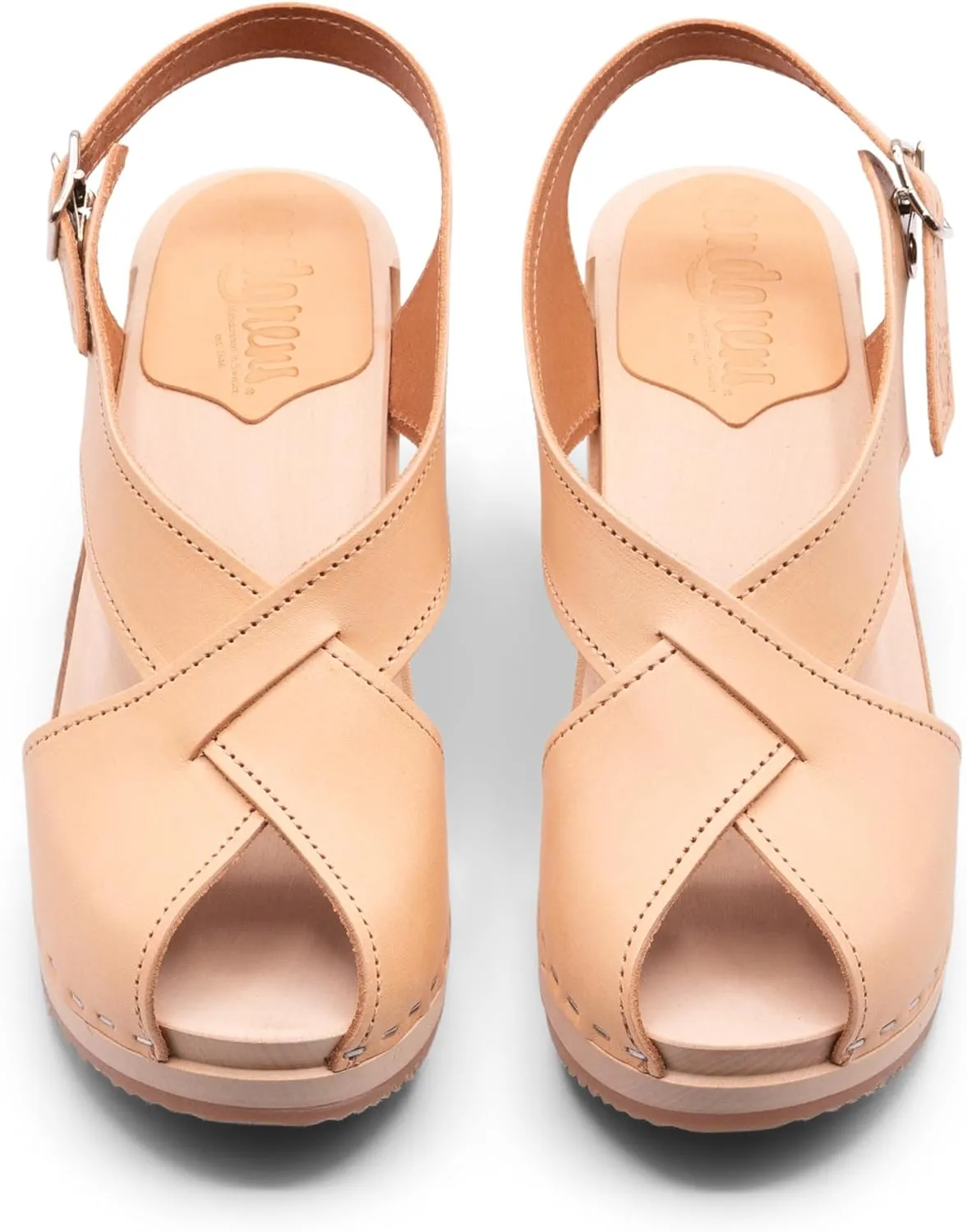 Sandgrens Handmade Swedish Wood Clogs for Women, High Heel Sandal | Morocco