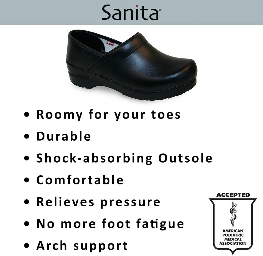 Sanita Sabel Patent Leather Women's Clog - ASTM-Certified Slip-Resistant, APMA-Approved, Closed-Back Slip On Shoes