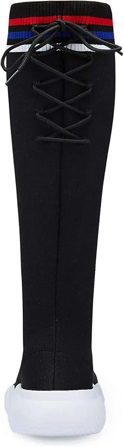 Santiro Women Knee High Boots Comfortable Knit Stretch Boots