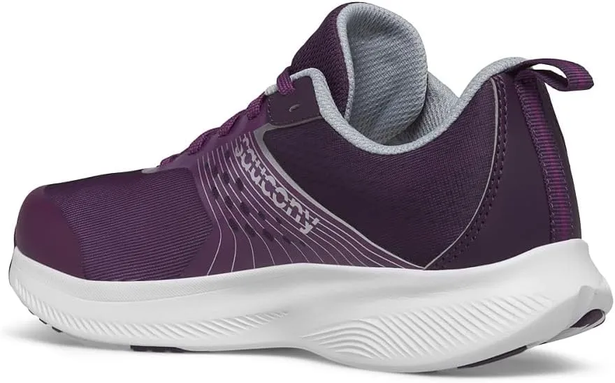 Saucony Ride Kidz Sneaker, Plum/White, 4 US Unisex Big Kid