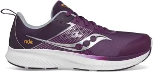 Saucony Ride Kidz Sneaker, Plum/White, 4 US Unisex Big Kid