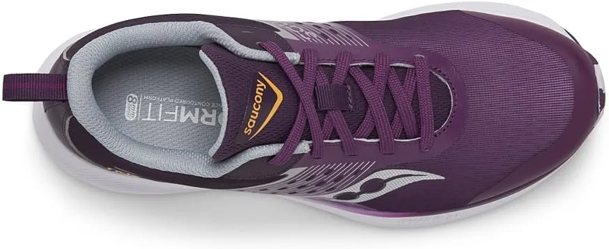 Saucony Ride Kidz Sneaker, Plum/White, 4 US Unisex Big Kid