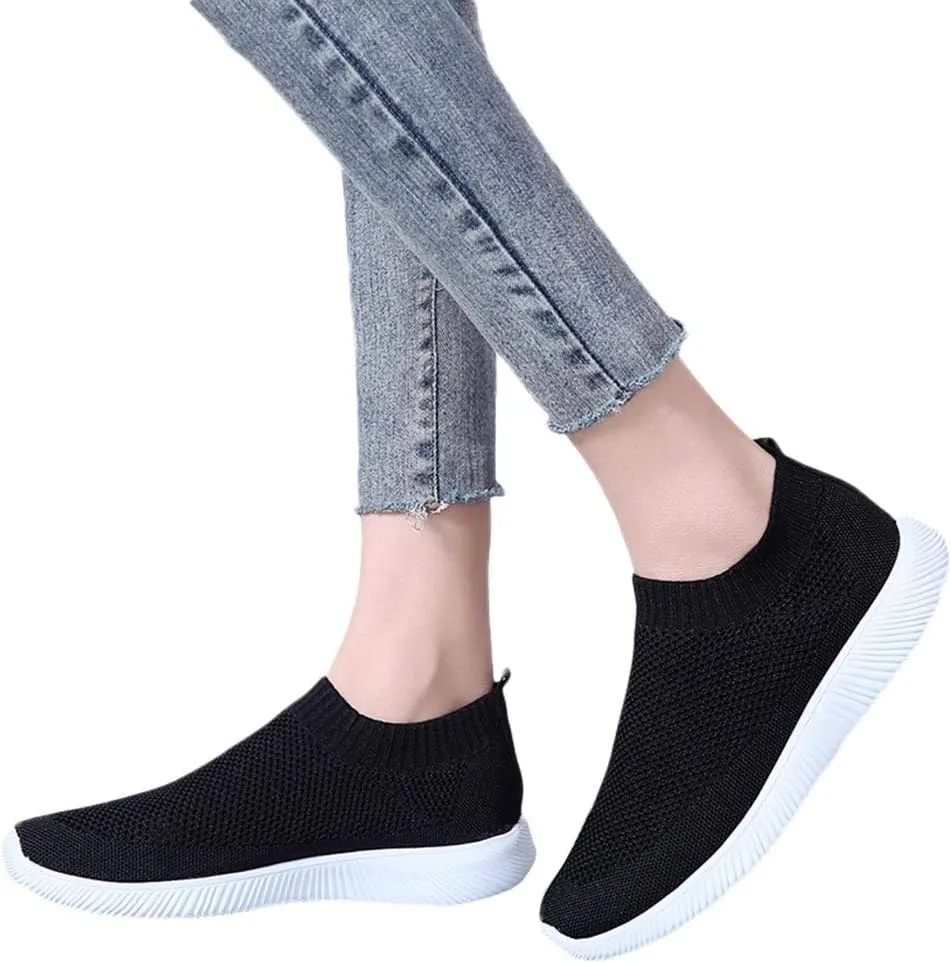 SBGMoSJ Women Sneakers Black Tenis OrtopéDicos para Mujer para Caminar Extra Wide Gym Shoes for Women Running Shoes Womens Lightweight Fashion Sport Sneakers Black Slip On Shoes Women Size 11