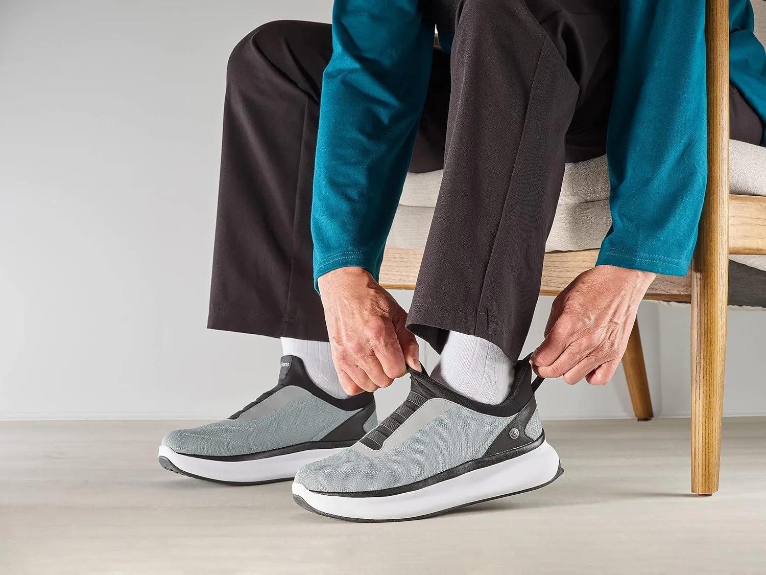 Silvert's Adaptive Clothing & Footwear Men’s Extra Wide Comfortable Slip On Sneakers Without Laces