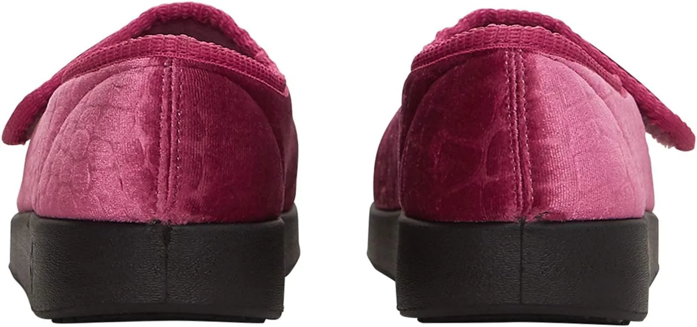 Silvert's Adaptive Clothing & Footwear Women’s Extra Wide Easy Closure Jewel Slippers for Seniors