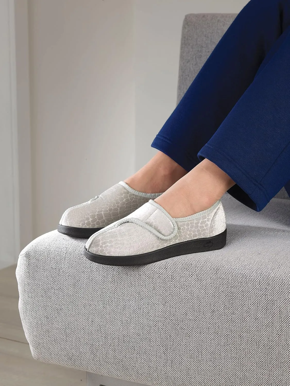Silvert's Adaptive Clothing & Footwear Women’s Extra Wide Easy Closure Jewel Slippers for Seniors