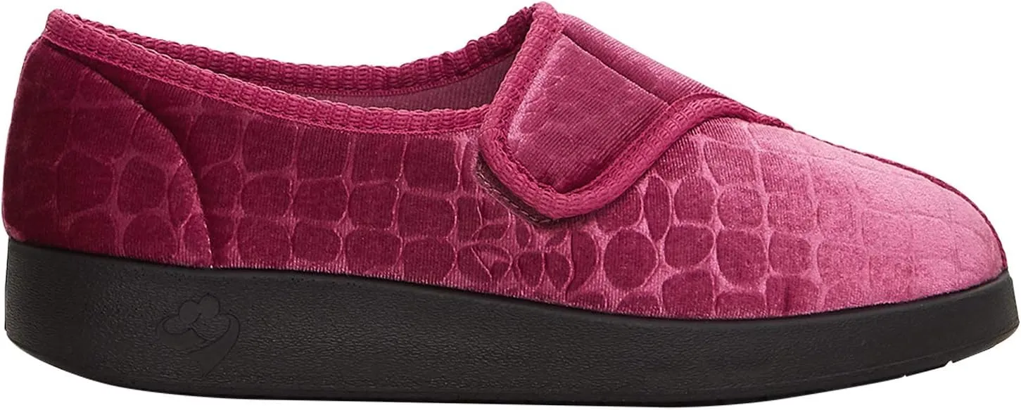 Silvert's Adaptive Clothing & Footwear Women’s Extra Wide Easy Closure Jewel Slippers for Seniors
