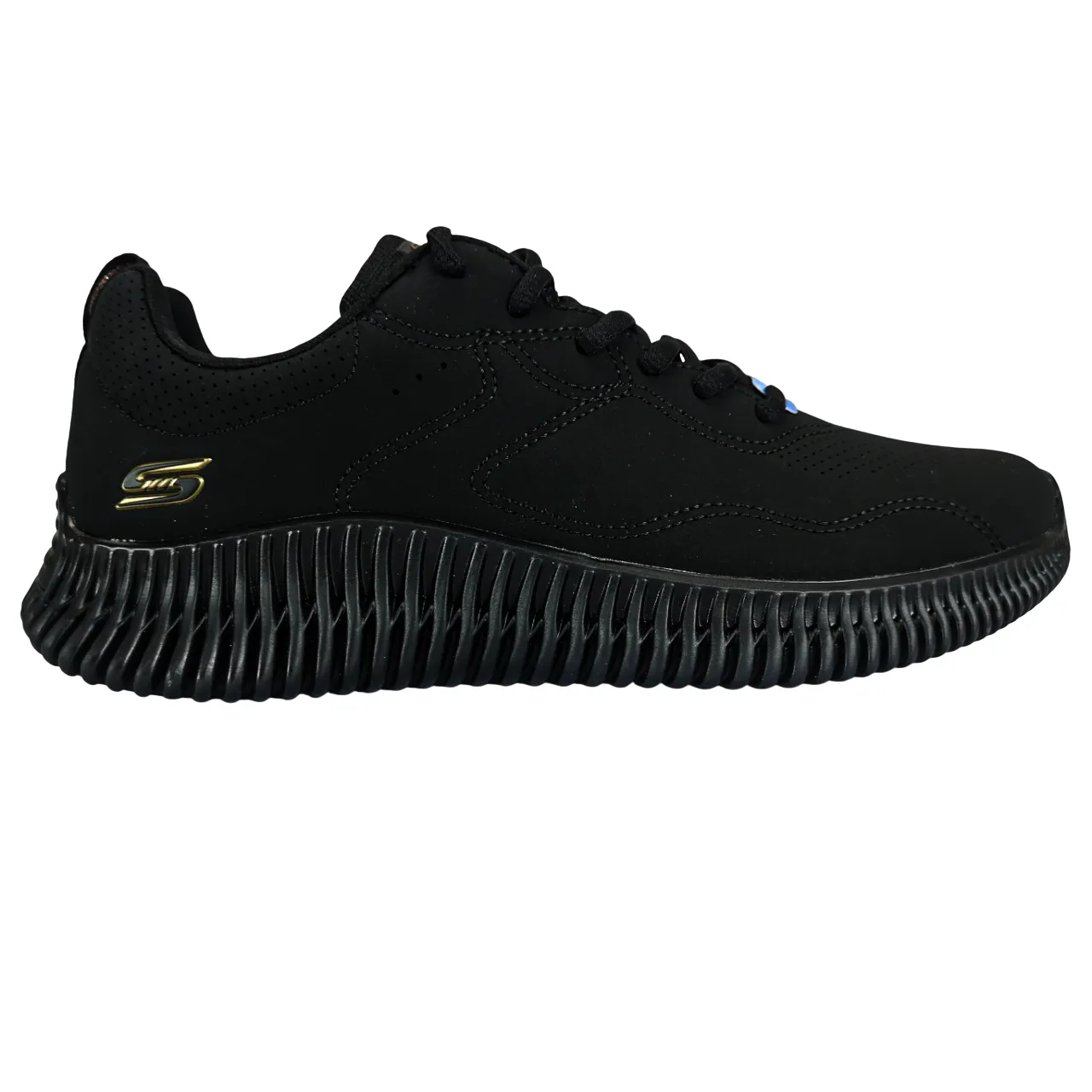 Skechers Leather Black Geo Ladies Sneaker