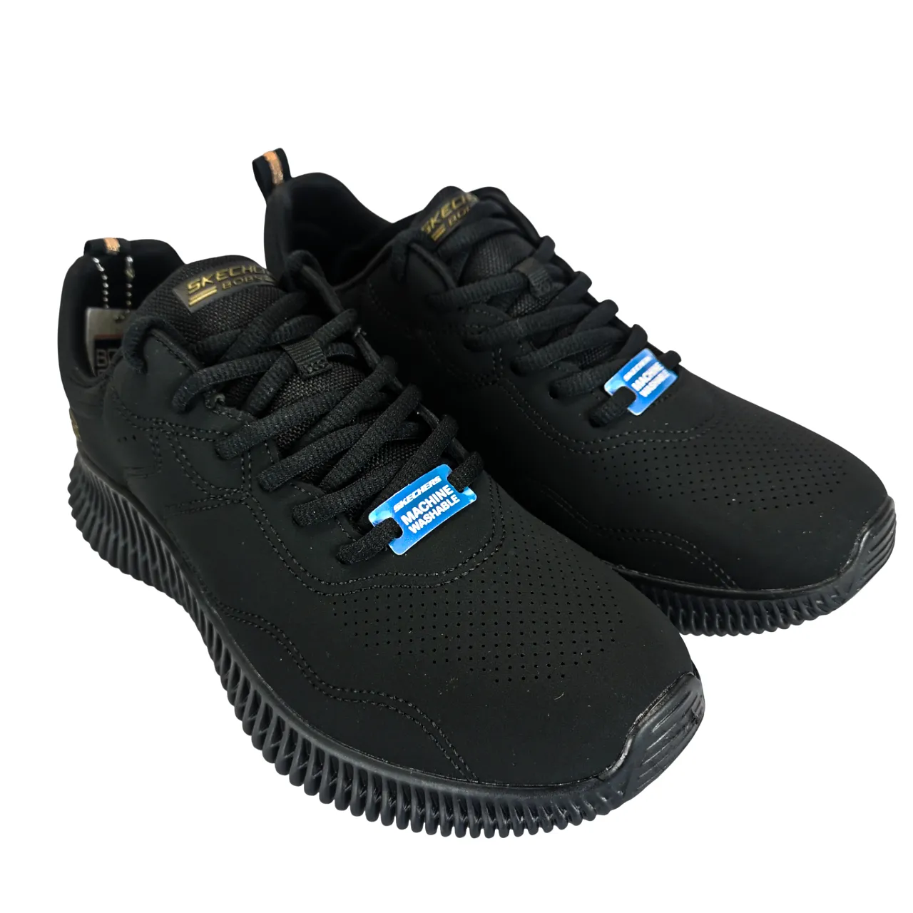 Skechers Leather Black Geo Ladies Sneaker