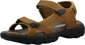 Skechers Men's Garver-Louden 64487 Open Toe Sandal W/Strap Closure, Desert, 13 EW US