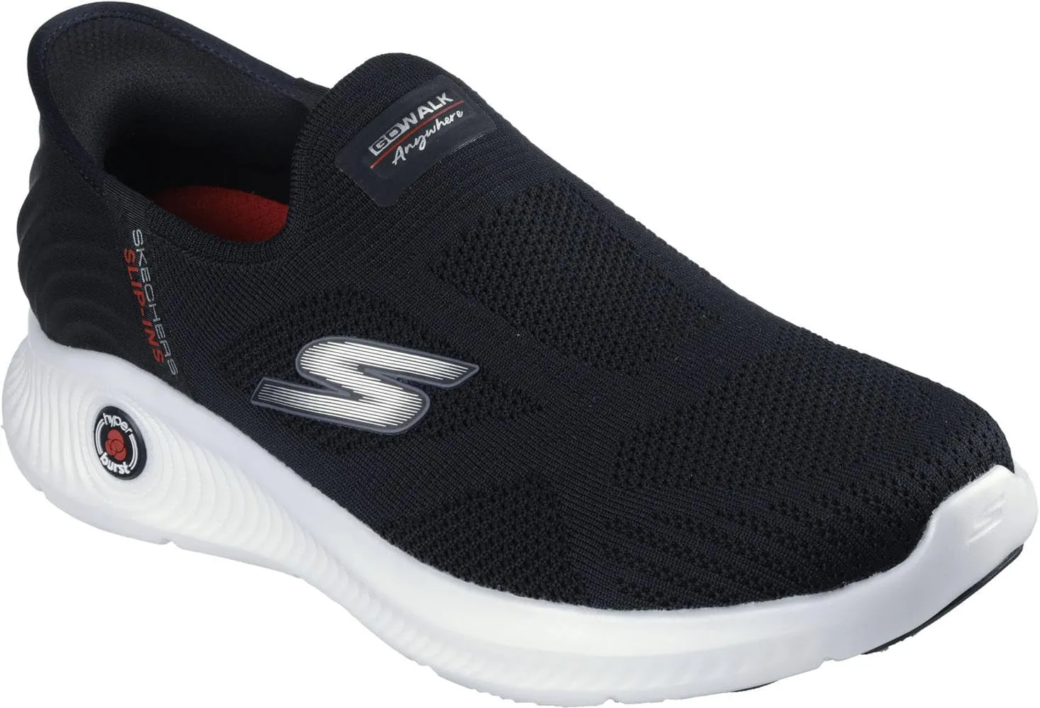 Skechers - Mens Go Walk Anywhere - The Tourist Slip On Shoes, Color Black/White, Size: 14 XW US
