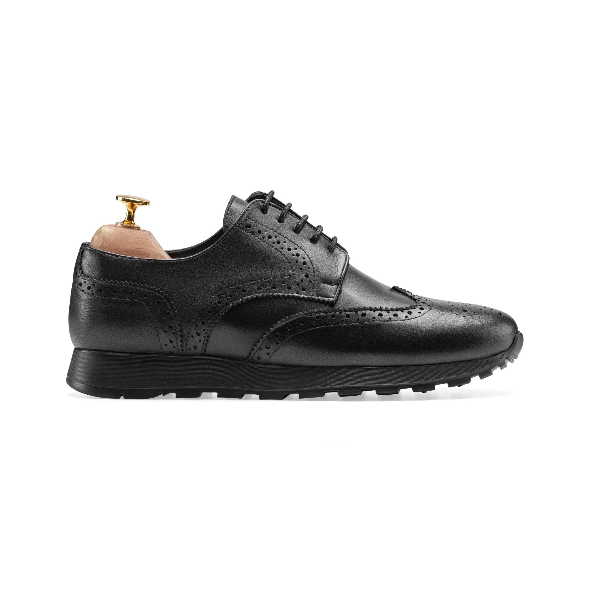 Sneaker| Men Black Leather -Black